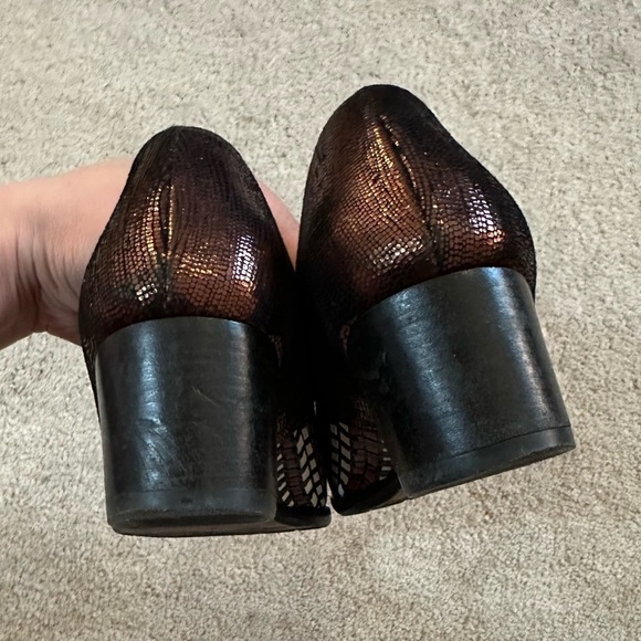 Vintage Chie Mihara brogues/heeled oxfords lace up textured leather sz 6 - Picture 3 of 11